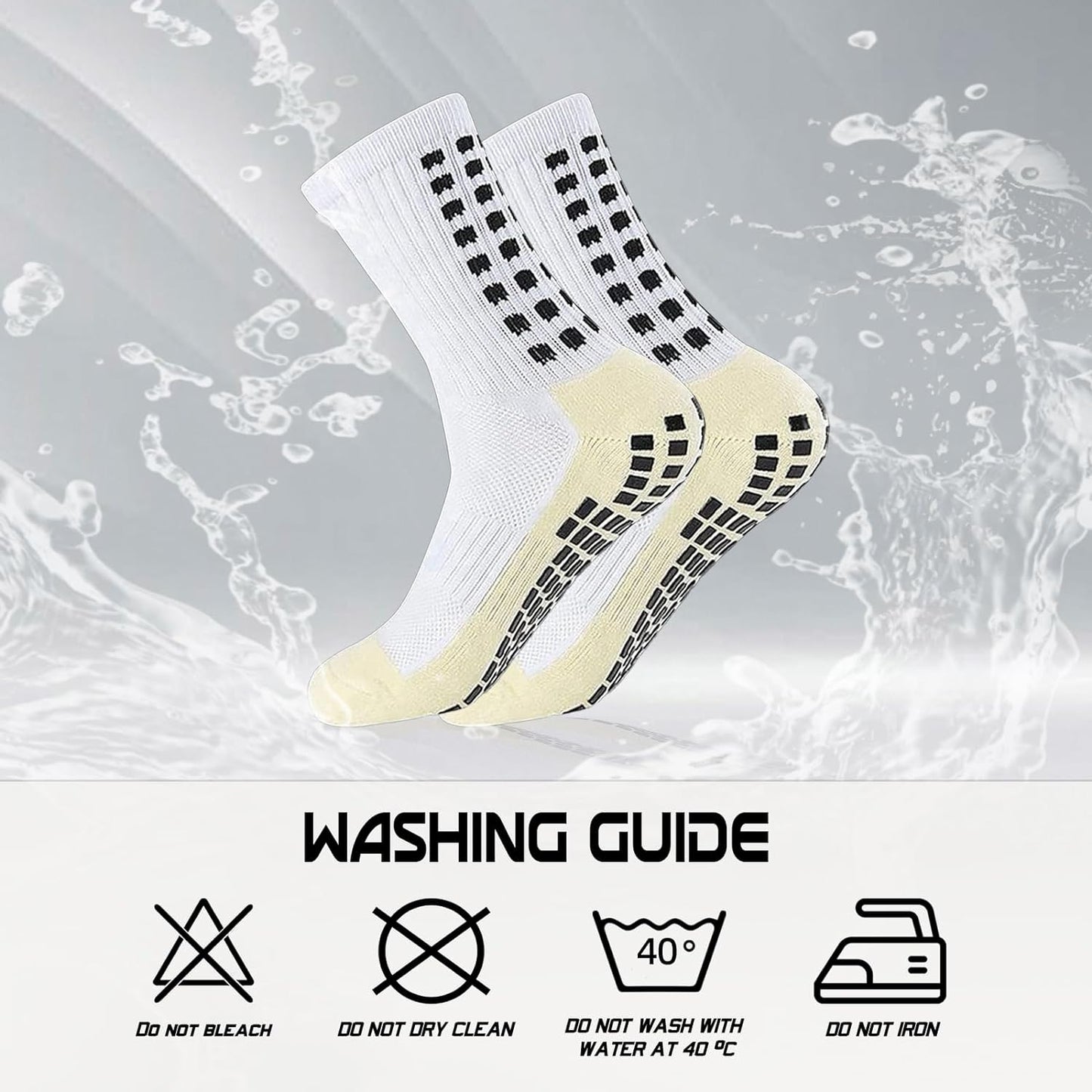 4 Pairs of Non-Slip Grip Socks for Men and Women - Ideal for Soccer, Football, and Basketball Sports