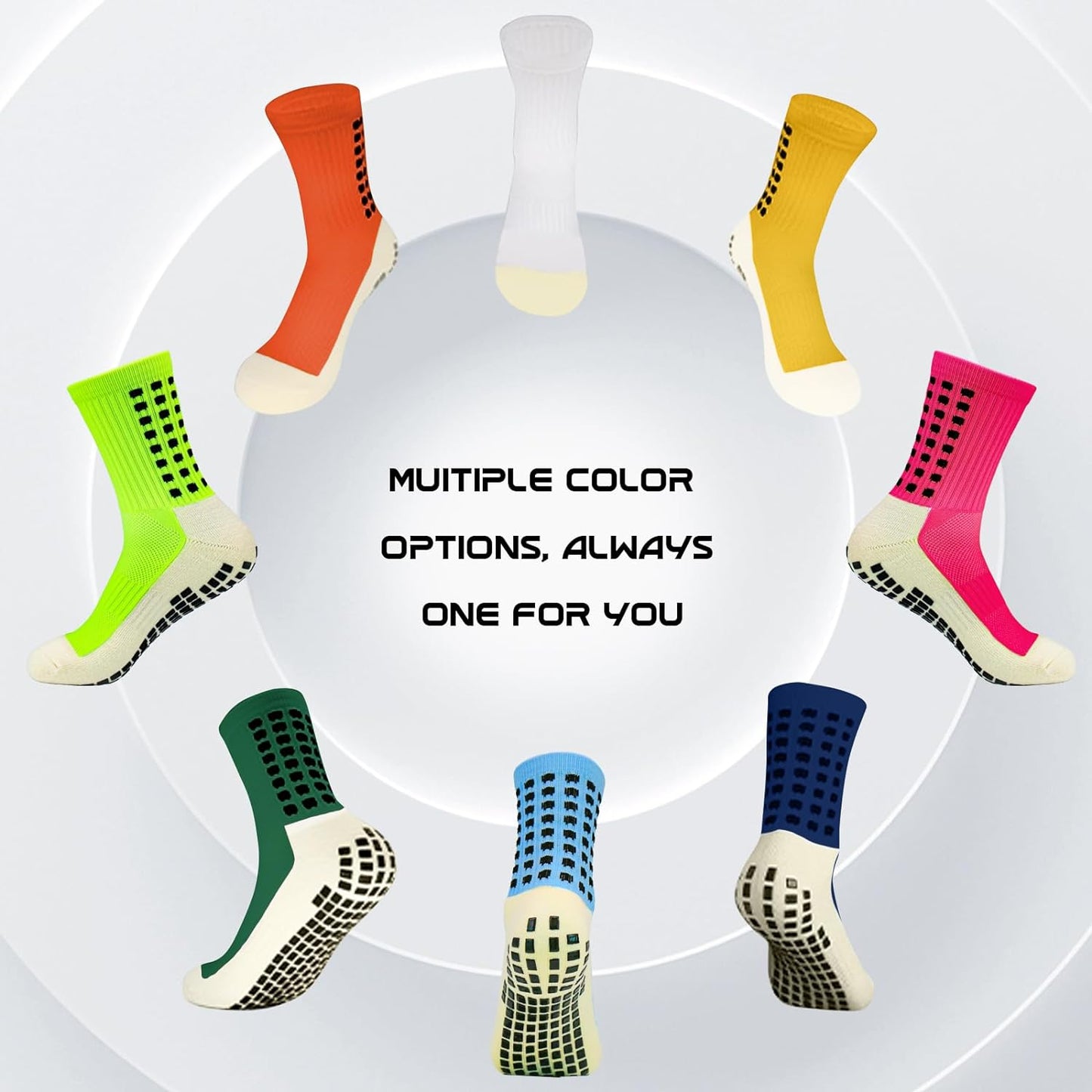 4 Pairs of Non-Slip Grip Socks for Men and Women - Ideal for Soccer, Football, and Basketball Sports
