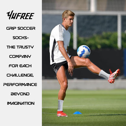 4 Pairs of Non-Slip Grip Socks for Men and Women - Ideal for Soccer, Football, and Basketball Sports